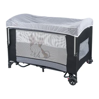 Mamma Papillon Alüminyum 15 kg Kapasiteli Ayarlanabilir Taşınabilir Katlanabilir Ara Katlı 70x110 cm Sallanan Anne Yanı Park Yatak Gri+Sünger Yatak