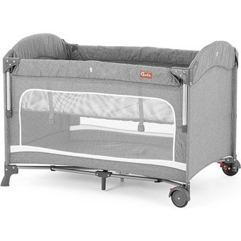 Gulz Omega 20 kg Kapasiteli Ayarlanabilir Taşınabilir Katlanabilir Ara Katlı 70x110 cm Sallanan Anne Yanı Park Yatak Koyu Gri