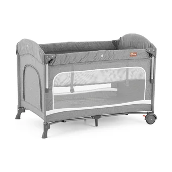 Gulz Omega 20 kg Kapasiteli Ayarlanabilir Taşınabilir Katlanabilir Ara Katlı 70x110 cm Sallanan Anne Yanı Park Yatak Koyu Gri