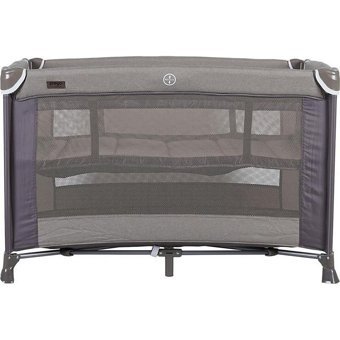 Prego Baby Arizona Plastik 25 kg Kapasiteli Ayarlanabilir Taşınabilir Ara Katlı 70x110 cm Sallanan Anne Yanı Park Yatak Koyu Gri