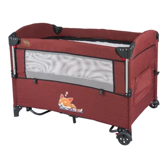 Mamma Shiba Alüminyum 15 kg Kapasiteli Ayarlanabilir Taşınabilir Katlanabilir Ara Katlı 70x110 cm Sallanan Anne Yanı Park Yatak Kırmızı
