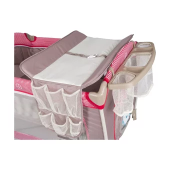 Kanz Hamburg Alüminyum 15 kg Kapasiteli Ayarlanabilir Taşınabilir Katlanabilir Ara Katlı 70x110 cm Sallanan Anne Yanı Park Yatak Kırmızı