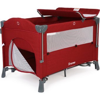 YOYKO Exclusive Comfort 8 in 1 25 kg Kapasiteli Ayarlanabilir Taşınabilir Katlanabilir Ara Katlı 70x110 cm Sallanan Anne Yanı Park Yatak Kırmızı
