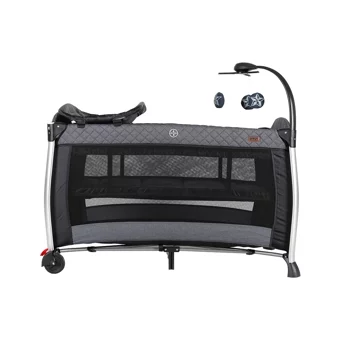 Prego Baby Maxima Alüminyum 25 kg Kapasiteli Ayarlanabilir Taşınabilir Katlanabilir Ara Katlı 70x120 cm Sallanan Anne Yanı Park Yatak Gri