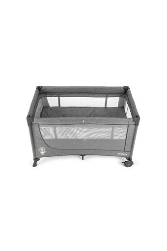 Uni Baby Lindo 20 kg Kapasiteli Ayarlanabilir Taşınabilir Katlanabilir 70x120 cm Sallanan Anne Yanı Park Yatak Koyu Gri