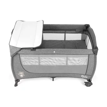 Gulz Elite 20 kg Kapasiteli Ayarlanabilir Taşınabilir Katlanabilir Ara Katlı 70x120 cm Sallanan Anne Yanı Park Yatak Gri