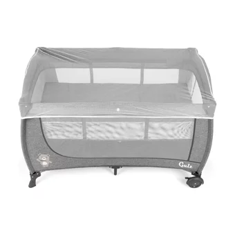 Gulz Elite 20 kg Kapasiteli Ayarlanabilir Taşınabilir Katlanabilir Ara Katlı 70x120 cm Sallanan Anne Yanı Park Yatak Gri