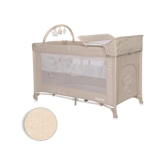 Lorelli Noemi 2 Layers Plus 25 kg Kapasiteli Ayarlanabilir Taşınabilir Katlanabilir Ara Katlı 60x120 cm Anne Yanı Park Yatak Bej