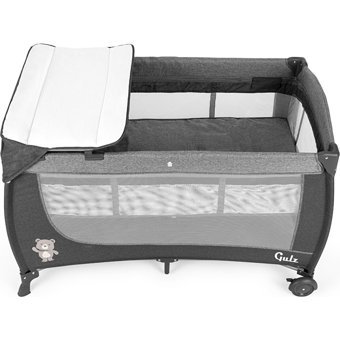 Gulz Elite 20 kg Kapasiteli Ayarlanabilir Taşınabilir Katlanabilir Ara Katlı 70x120 cm Sallanan Anne Yanı Park Yatak Koyu Gri