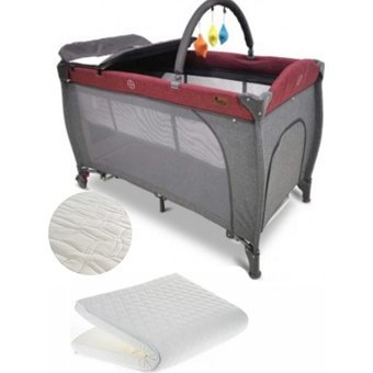 Baby Hope D'ora 25 kg Kapasiteli Ayarlanabilir Taşınabilir Katlanabilir Ara Katlı 70x110 cm Sallanan Anne Yanı Park Yatak Bordo
