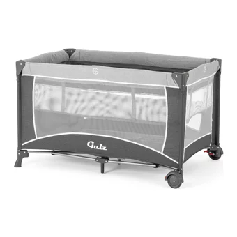 Gulz Raftel 20 kg Kapasiteli Ayarlanabilir Taşınabilir Katlanabilir Ara Katlı 70x120 cm Sallanan Anne Yanı Park Yatak Koyu Gri