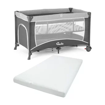 Gulz Raftel 20 kg Kapasiteli Ayarlanabilir Taşınabilir Katlanabilir Ara Katlı 70x120 cm Sallanan Anne Yanı Park Yatak Koyu Gri