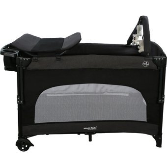 Maxi Taxi Karolin Çelik 22 kg Kapasiteli Ayarlanabilir Taşınabilir Katlanabilir Ara Katlı 70x110 cm Sallanan Anne Yanı Park Yatak Siyah
