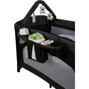 Maxi Taxi Karolin Çelik 22 kg Kapasiteli Ayarlanabilir Taşınabilir Katlanabilir Ara Katlı 70x110 cm Sallanan Anne Yanı Park Yatak Siyah