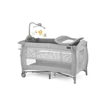 Pierre Cardin Ütopia 22 kg Kapasiteli Ayarlanabilir Taşınabilir Katlanabilir Ara Katlı 70x120 cm Sallanan Anne Yanı Park Yatak Gri