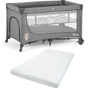 Gulz Lindo 20 kg Kapasiteli Ayarlanabilir Taşınabilir Katlanabilir 70x120 cm Sallanan Anne Yanı Park Yatak Gri