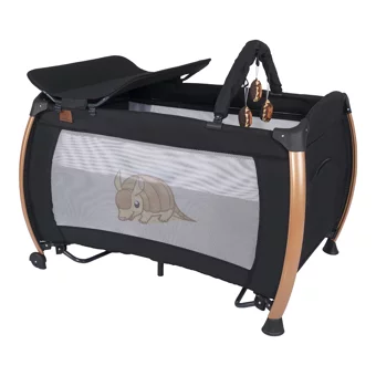 Mamma Armadillo Alüminyum 15 kg Kapasiteli Ayarlanabilir Taşınabilir Katlanabilir Ara Katlı 70x110 cm Sallanan Anne Yanı Park Yatak Siyah