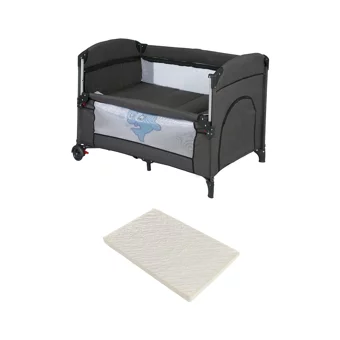 Mamma Dolphin Alüminyum 15 kg Kapasiteli Ayarlanabilir Taşınabilir Katlanabilir Ara Katlı 70x110 cm Sallanan Anne Yanı Park Yatak Antrasit