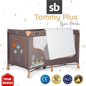 Sunny Baby Tommy Plus 25 kg Kapasiteli Taşınabilir 60x120 cm Anne Yanı Park Yatak Bej