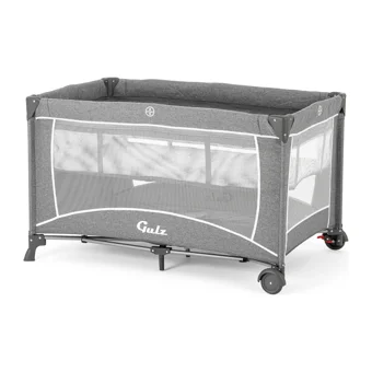 Gulz Raftel 20 kg Kapasiteli Ayarlanabilir Taşınabilir Katlanabilir Ara Katlı 70x120 cm Sallanan Anne Yanı Park Yatak Açık Gri