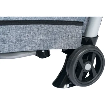 Comfymax Power Alüminyum 25 kg Kapasiteli Ayarlanabilir Taşınabilir Katlanabilir Ara Katlı 70x110 cm Sallanan Anne Yanı Park Yatak Gri