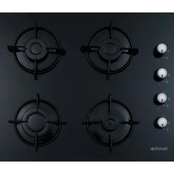 İtimat AF500 - 1531 - 9011 Dokunmatik Doğalgazlı Cam Klasik Set Üstü Davlumbaz 3'lü Ankastre Set Siyah
