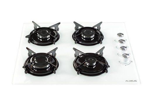 Alveus Gls 640 + Mfa 627 + F17 Dokunmatik Doğalgazlı Cam Klasik Set Üstü Davlumbaz 3'lü Ankastre Set Beyaz