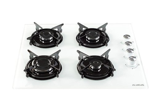 Alveus Ege 614 GLS 640 -MFA614 - MOD W Dokunmatik Doğalgazlı Cam Klasik Set Üstü Davlumbaz 3'lü Ankastre Set Beyaz
