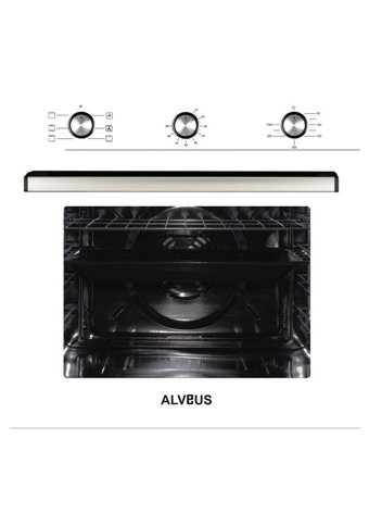 Alveus Ecoplus AF860 - A10 - AD07 Doğalgazlı Cam Klasik Set Üstü Davlumbaz 3'lü Ankastre Set Beyaz