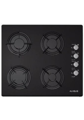 Alveus ALV MFA 604 - ALV GLS 640 - ALV F17 PB Doğalgazlı Cam Klasik Set Üstü Davlumbaz 3'lü Ankastre Set Siyah