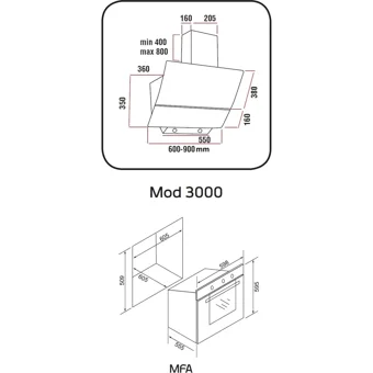 Alveus Majestic MOD3000-MFA627 Dokunmatik Cam Klasik Davlumbazlı Fırın 2'li Ankastre Set Siyah