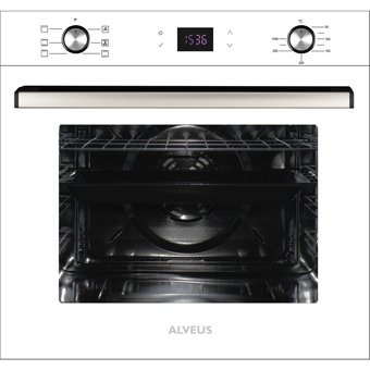 Alveus Happy MODF17-MFA627 Dokunmatik Cam Klasik Davlumbazlı Fırın 2'li Ankastre Set Beyaz