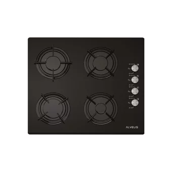 Alveus Gardenya 614 F17-GLS640-MFA614 Doğalgazlı Cam Klasik Set Üstü Davlumbaz 3'lü Ankastre Set Siyah