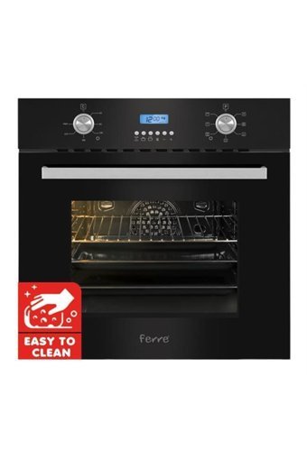 Ferre Black Magician 7002-S2140-D023 Doğalgazlı Cam Klasik Set Üstü Davlumbaz 3'lü Ankastre Set Siyah