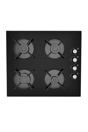 Alveus Kristal GLS640-MFA627 Dokunmatik Doğalgazlı Cam Klasik Ankastre Fırın Ocak 2'li Ankastre Set Siyah