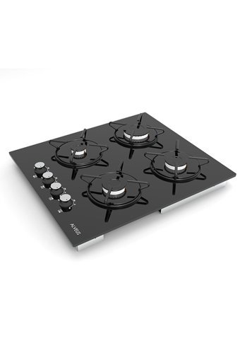 Alveus Kristal GLS640-MFA627 Dokunmatik Doğalgazlı Cam Klasik Ankastre Fırın Ocak 2'li Ankastre Set Siyah