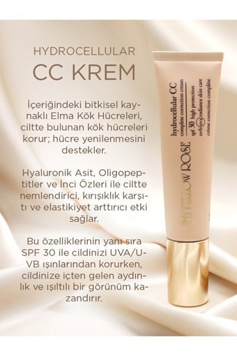 Yellow Rose Complete Correction Güneş Koruyuculu Işıltılı Suya Dayanıklı CC Krem Nude 30 ml