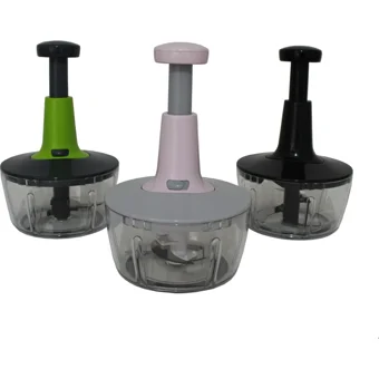 Mien 1750 ml Plastik Hazneli Tek Bıçaklı Mini Üstten Basmalı Doğrayıcı Çok Renkli