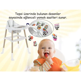 Baby Jem Icon 15 kg Kapasiteli Tekerleksiz Tepsili Oturaklı Mama Sandalyesi Pembe