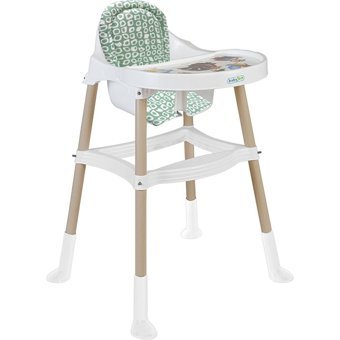 Baby Jem Icon 15 kg Kapasiteli Tekerleksiz Tepsili Oturaklı Mama Sandalyesi Yeşil