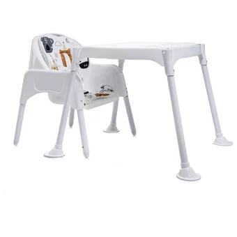 Baby Plus Multi Emniyet Kemerli 15 kg Kapasiteli Tekerleksiz Tepsili Oturaklı Portatif Mama Sandalyesi Beyaz