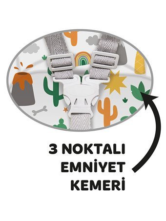 Baby Force 7551 Emniyet Kemerli 15 kg Kapasiteli Tekerleksiz Tepsili Oturaklı Mama Sandalyesi Turuncu