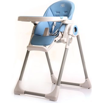 Baby Plus Mama Mia Emniyet Kemerli 20 kg Kapasiteli Tekerleksiz Tepsili Oturaklı Katlanır Mama Sandalyesi Mavi