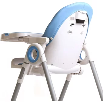 Baby Plus Mama Mia Emniyet Kemerli 20 kg Kapasiteli Tekerleksiz Tepsili Oturaklı Katlanır Mama Sandalyesi Mavi