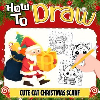 How To Draw Cute Cat Christmas Scarf: Step-By-Step Drawing Guide With 50+ Adorable Designs About Cats, Christmas Scarves, And Winter Joy For Cat Ideal Gifts For Holiday Art Enthusiasts Walton, Tahlia Independently Publıshed