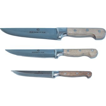 Remetta Çelik Düz Plastik Bıçak 20-25-30 cm 3 Parça