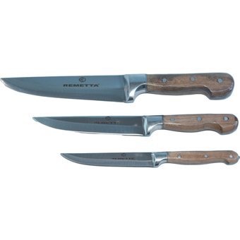 Remetta Çelik Düz Plastik Bıçak 20-25-30 cm 3 Parça
