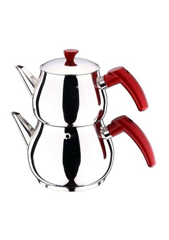 Elegant Topaç Çelik Çaydanlık Kırmızı