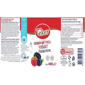 Eker Probiyotik Meyveli Kaymaksız Yoğurt 400 ml