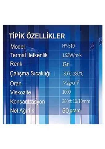 Thermal Grease HY-510 1.93 W/mk Kavanoz Ekran Kartı İşlemci Laptop PS3 PS4 Termal Macun 50 gr